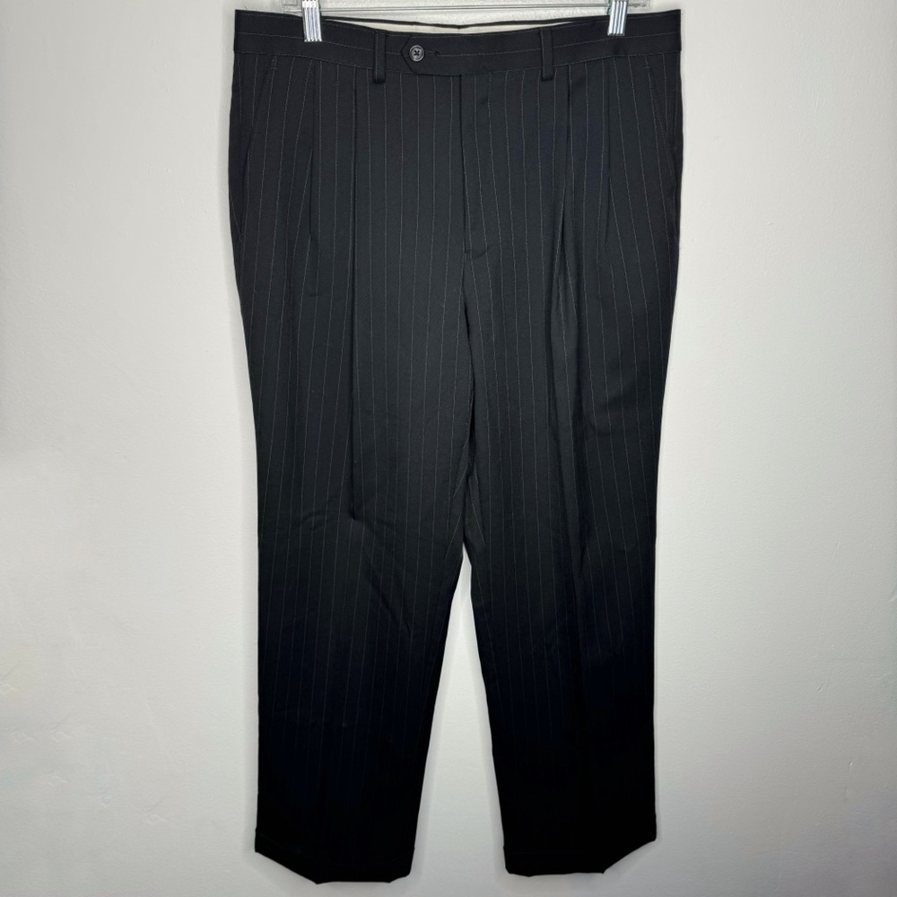 Chaps 100% Wool Black Dress Pants‎ Size 34